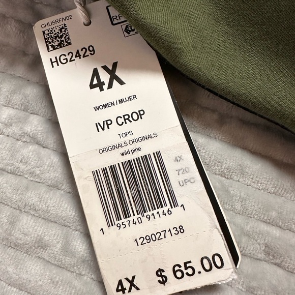 ADIDAS x IVY PARK Wild Pine Green Cropped Long Sleeve Size Plus Size NWT - Picture 8 of 16